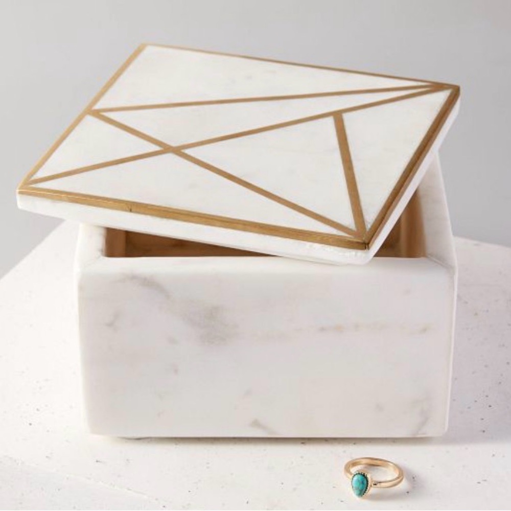 West Elm Geometric Marble Storage Box